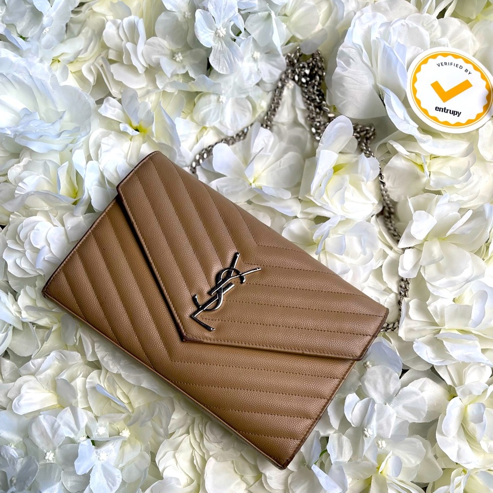 Saint Laurent Cassandre Chevron Handbag Crossbody